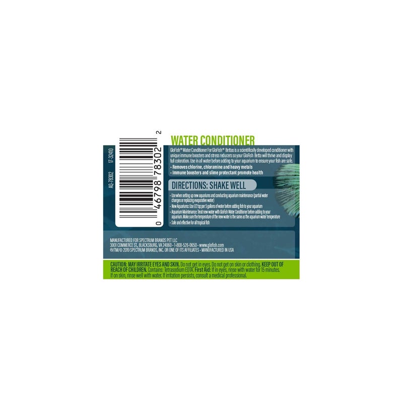 GloFish Water Conditioner Makes Tap Water Safe for Aquariums Betta Fish, 2 fl. oz, 2 FZ, Model Number: AQ-78302 - Image 2